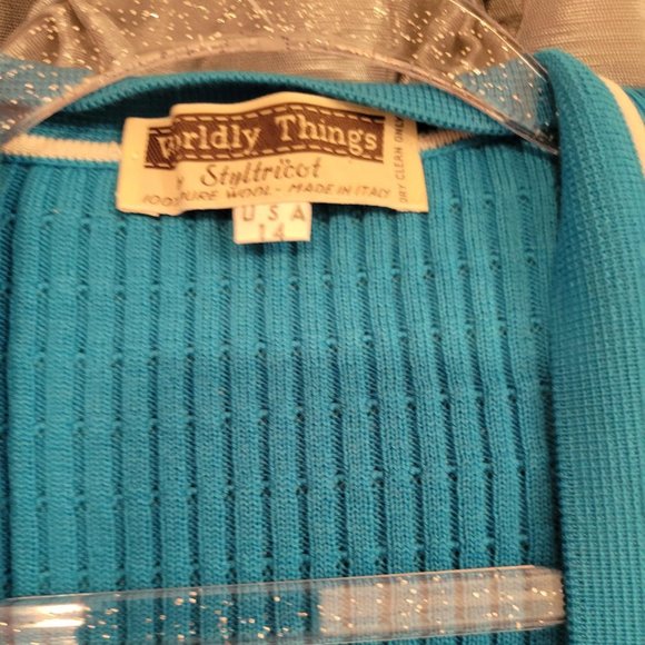 Worldly Things by Styltricot Vintage Teal Cardigan - Picture 5 of 8